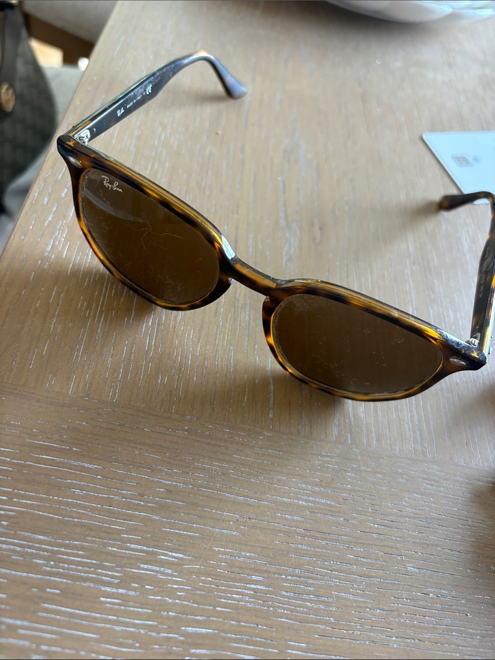 Ray-Ban Tortoiseshell Frame Sunglasses with Brown Lenses